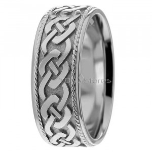 Milgrain Celtic Knot Wedding Band Ring Platinum CL285012
