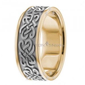 Interlocking Celtic Heart Wedding Rings Bands CL285107