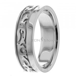 Celtic Wave Wedding Bands in White Gold CL285108