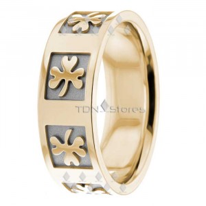 Three Leaf Clover Wedding Bands Rings  CL285110
