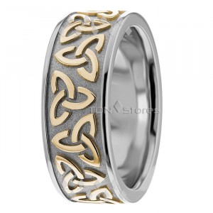 Triquetra Two Tone Wedding Bands Rings CL285125