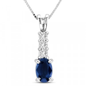 Debbie Blue Sapphire and Diamond Pendant