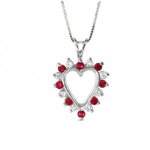 Jackie Heart Ruby and Diamond Pendant