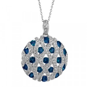 Norma Blue Sapphire and Diamond Pendant