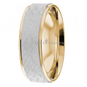 Unique Pattern Flat Wedding Ring DC288427