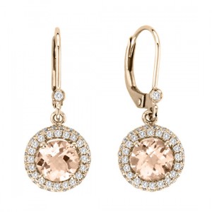 Tinisha Halo Morganite & Diamond Drop Earrings