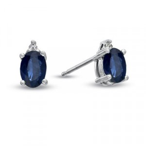 Farrah Sapphire & Diamond Stud Earrings