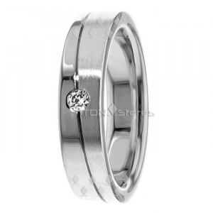 One Round Diamond Wedding Ring For Women DW289152