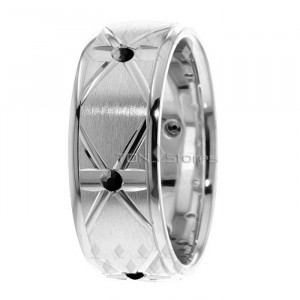 Men's Black Diamond Wedding Ring DW289157BD