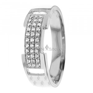 White Gold Unique Diamond Wedding Ring DW289185