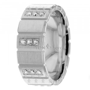 Ursa 7mm Wide Diamond Wedding Ring 0.18 Ctw.
