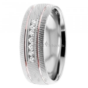Evangeline 6mm Wide Diamond Wedding Bands 0.14 Ctw.