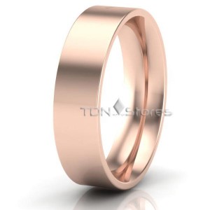 Contemporary Solid Flat Wedding Bands