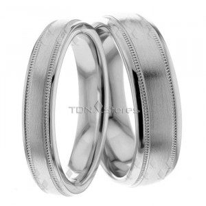 Monica 6.00mm and 4.00mm Wide, Wedding Ring Set