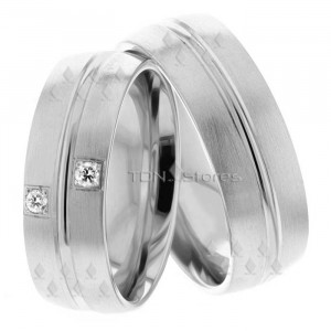 Irma 7.00mm Wide, Diamond His and Hers Wedding Bands
