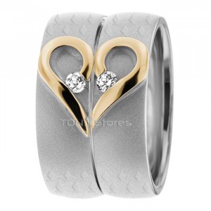 Two Tone Matching Wedding Bands