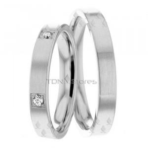 Andrew 3.50mm Wide, Diamond His & Hers Wedding Band Sets, 0.2 Ctw.
