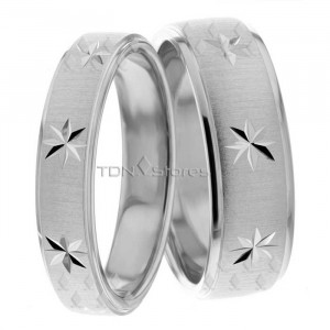 Hali 7.00mm and 5.00mm Wide, His and Hers Wedding Bands