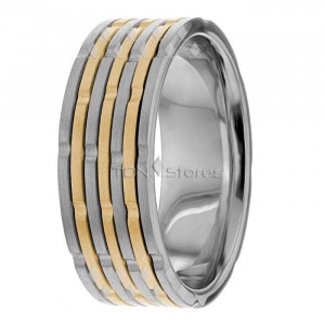 Watch Inspired Two Tone Wedding Bands  HM287094