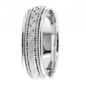 6mm Wide Braided Wedding Bands Rings HM287180