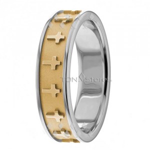 Two Tone Religious Wedding Bands RR282551