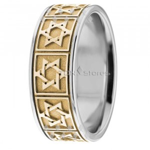 Two Tone Jewish Wedding Ring RR282559