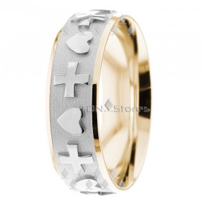 Cross and Heart Wedding Ring RR282569