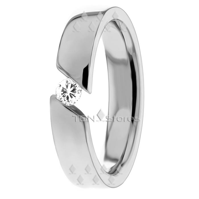 Galen Tension Setting 4mm Wide Diamond Wedding Ring 0.15 Ctw. - TDN Stores