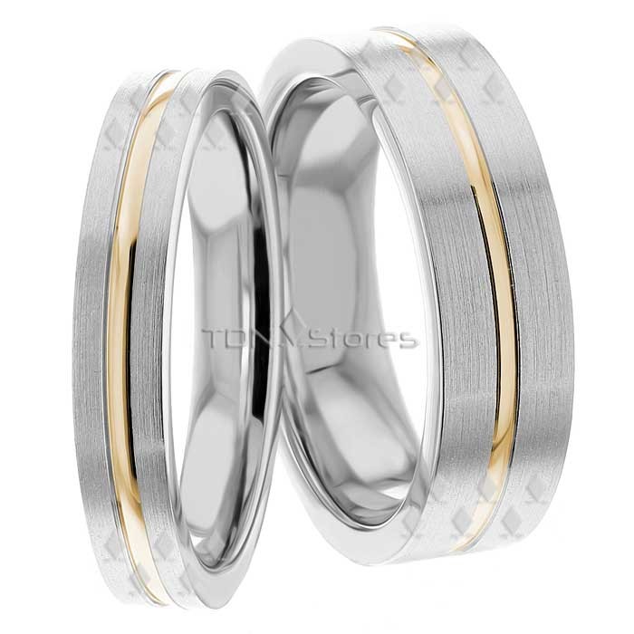 Malen Pence Disciplinair Cino 6.00mm and 4.00mm Wide, Matching Wedding Bands - TDN Stores