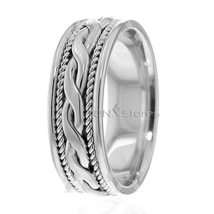 Hand Braided Twisted Rope Men's Wedding Band