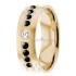 Black & Clear Diamond Wedding Ring Yellow Gold DW289173BCD