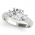 Pave Setting Three Stone Diamond Engagement Ring E2835512