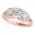 Three Stone Diamond Engagement Ring Rose Gold