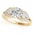 Unique Three Stone Diamond Engagement Ring Yellow Gold