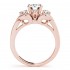 Three Stone Diamond Engagement Ring Rose Gold Side View