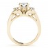 Three Stone Diamond Engagement Ring Yellow Gold Side View