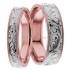 Rose & White Gold Eunice 7mm and 5mm Wide, Matching Wedding Ring Set