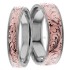 White & Rose Gold Eunice 7mm and 5mm Wide, Matching Wedding Ring Set