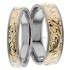 Two Tone Eunice 7mm and 5mm Wide, Matching Wedding Ring Set