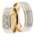 Yellow & White Gold Stephen 6.5mm Wide, Diamond Wedding Ring Set 0.09 Ctw
