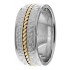Hammered Rope Design Low Dome Wedding Bands HM287168